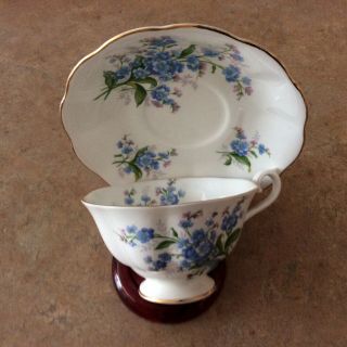 Royal Albert Cup & Saucer Forget Me Not Wide Mouth.