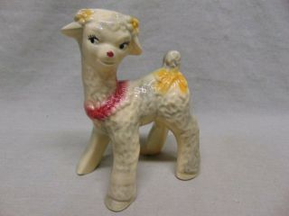 Vintage Shawnee Pottery Multi - Color Embossed Lamb Figurine
