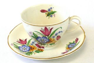 Vintage Midwinter Porcelain Spring Bouquet Cup And Saucer