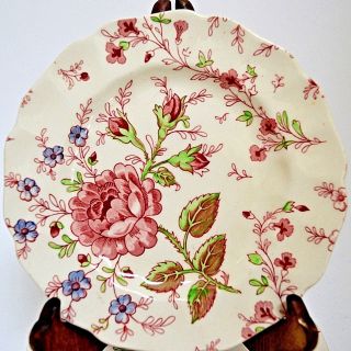 Johnson Brothers Rose Chintz Bread Plate Pink Red Mark England
