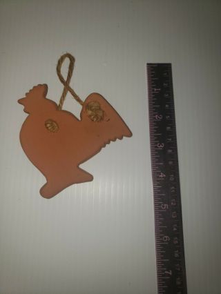 Vintage Ned Foltz Pottery 1981 Pennsylvania Redware Hanging Chicken Ornament