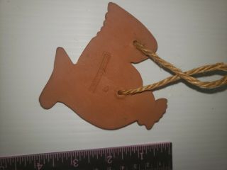 Vintage Ned Foltz Pottery 1981 Pennsylvania Redware hanging chicken ornament 2