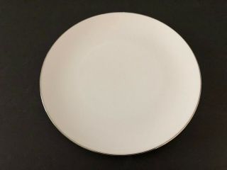 Style House Fine China Japan Platinum Ring White Coupe 10 - 1/2 " Dinner Plate