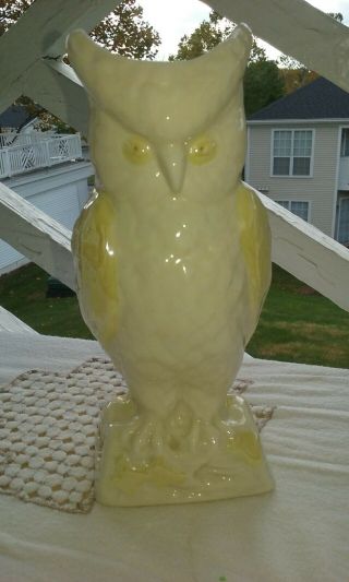 Vintage Irish Belleek Great Horned Owl Vase 8 - 1/2 "