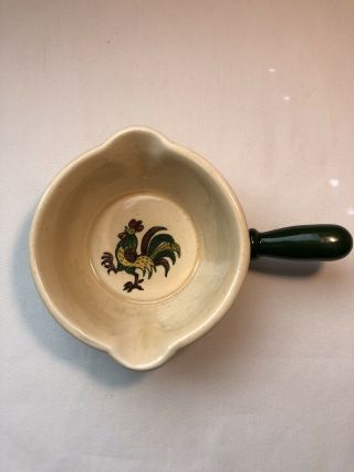 Poppytrail Rooster Gravy Boat With Handle California Provincial Metlox Red Green