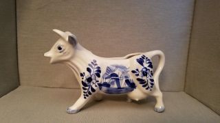 Delft Blue Handpainted Cow Creamer.  Made In Korea