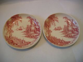 Vintage Johnson Bros Pink Water Mill Small / Trinket Dishes