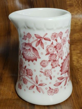 Vintage Restaurant Ware Ceramic Creamer China Red Floral Design