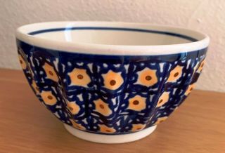 Boleslawiec Polish Pottery 5 - 1/4 " Ribbed Soup Cereal Bowl