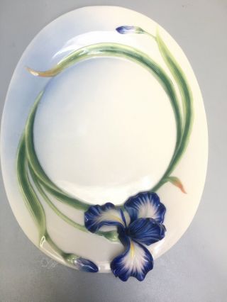 Franz Eloquent Iris Porcelain Dessert Plate - - - - Retails For $259 - - Nr