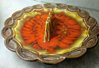 California Originals Usa Pottery Retro Ashtray/ 767 - A/orange,  Yellow & Brown