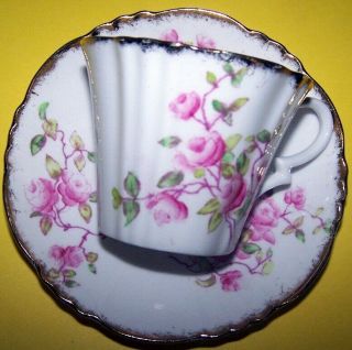 Vintage Royal Albert Teacup & Saucer - Pink & White W/gold Accents