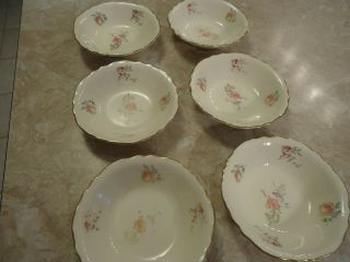 Set Of 6 Homer Laughlin Priscilla 5 1/8 " Fruit Bowls