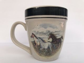 1 Folk Craft Stoneware Running Horses By Scottyz Coffee Mug