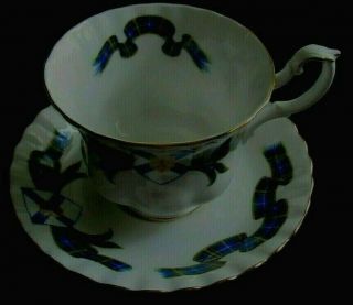 Royal Albert English Bone China Nova Scotia Tartan Design Tea Cup And Saucer Euc