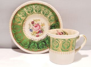 Vintage Solian Ware Pottery Demitasse Cup & Saucer England Cobridge