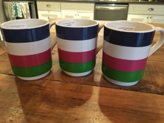 Kate Spade York Lenox 3 All In Good Taste Stripe 12 Oz Mugs / Coffee Cups