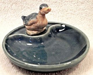 Vintage Wade Porcelain Ring Pin Trinket Tray Dish w/ Duck - Made in England 2