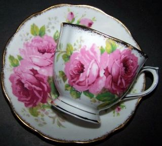 Tea Cup And Saucer Royal Albert Bone China American Beauty Rose - Made In Englan