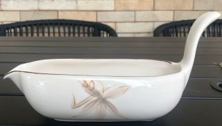 Vintage Mid Century Winfield Porcelain Gravy Boat Passion Flower White