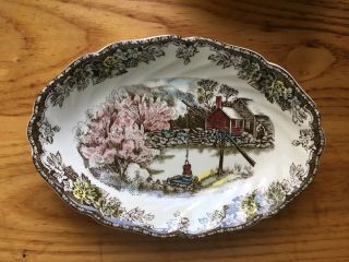 Vintage Johnson Bros The Friendly Village The Well Oval Dish England