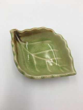 Vintage Pottery Leaf Trinket Dish