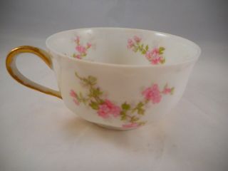 Antique Tea Or Coffee Cup,  Haviland China Limoges Schleiger 29 Pink Flowers
