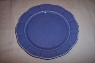 W S George Blue Elmhurst Scalloped Luncheon Plate