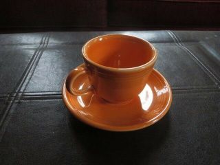 Fiestaware Tea Coffee Cup & Saucer Set - Tangerine