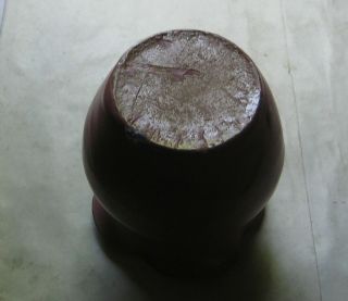558F - 1 MAROON FLARED POTTERY VASE FOUR INCHES IN HEIGHT 3