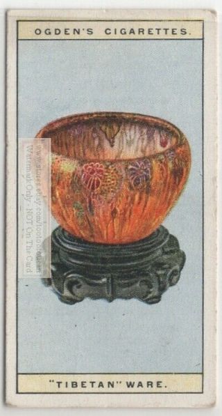 Royal Staffordshire Pottery " Tibetan " Ware Bowl Art Ceramic 1920s Trade Ad Card