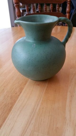 Vintage Royal Haeger Art Pottery Green Pitcher w/ Twisted Handle 2