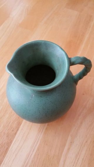 Vintage Royal Haeger Art Pottery Green Pitcher w/ Twisted Handle 5