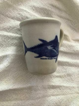 2017 Chatham Pottery Stoneware Usa Coffee Mug Blue Fish Tuna Cape Cod