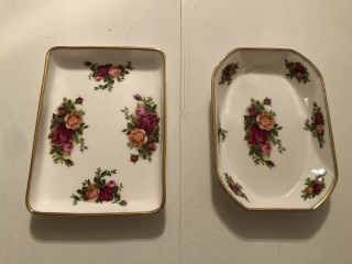 Vintage Royal Albert Trays 1962 Old Country Rose Made In England