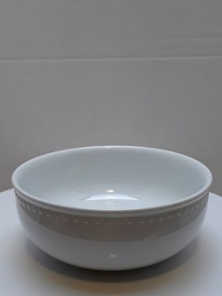 Crate & Barrel Staccato Kathleen Wills White Cereal Bowl Dot Rim 5 3/4 "
