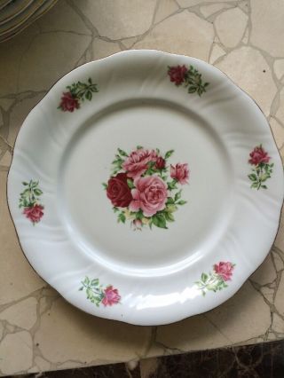 Formalities By Baum Bros China Maria Roses Gold Trim Dinner Plate 10 1/2 "