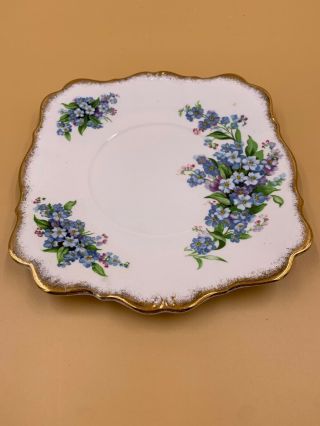 Royal Standard Fine China England Forget Me Not Square Dessert Salad Plate - Exc