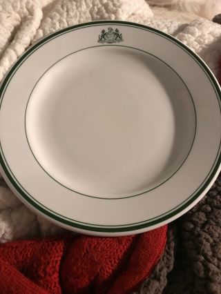 Vintage Jackson China Green Stripe Dinner Plates 9 " U.  S.  A.  Restaurant Ware