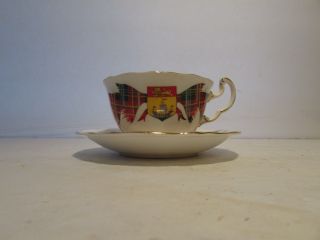 Tea Cup And Saucer Royal Adderley Brunswick Tartan English Fine Bone China