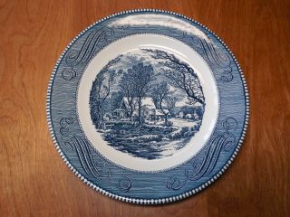 Royal Usa Currier And Ives Blue Dinner Plates 10 " Old Grist Mill 9 Available