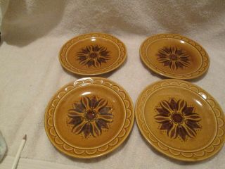 Vintage Homer Laughlin Golden Harvest Set Of 4 Dessert Plates 7 1/4 " Across 2