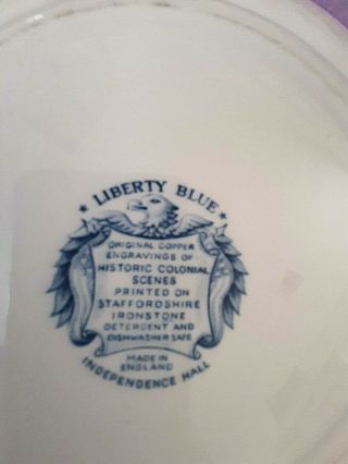 LIBERTY BLUE HISTORIC COLONIAL SCENES INDEPENDENCE HALL PLATE 10 