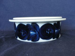Vintage Arabia Of Finland Anemone Blue 7 1/4 " Vegetable Bowl