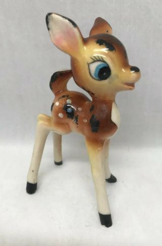 Vintage Art Deco Ceramic Deer Doe Spotted Fawn Figurine - Japan