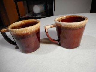 Vintage Mccoy Pottery Brown Glazed 3 " Coffee Mugs