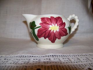 Vintage Blue Ridge Pottery Red Poinsettia Flower Creamer