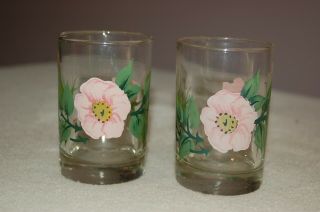 Franciscan Desert Rose Glass Tumblers Set Of 2 Rocks Old Fashioned Pink Flowers