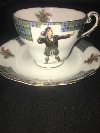 Royal Standard Bonnie Scotland Tea Cup And Saucer “the Shot Put”
