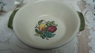 Metlox Poppytrail Provincial Fruit Green Serving Bowl With Handles 8 1/4  Usa